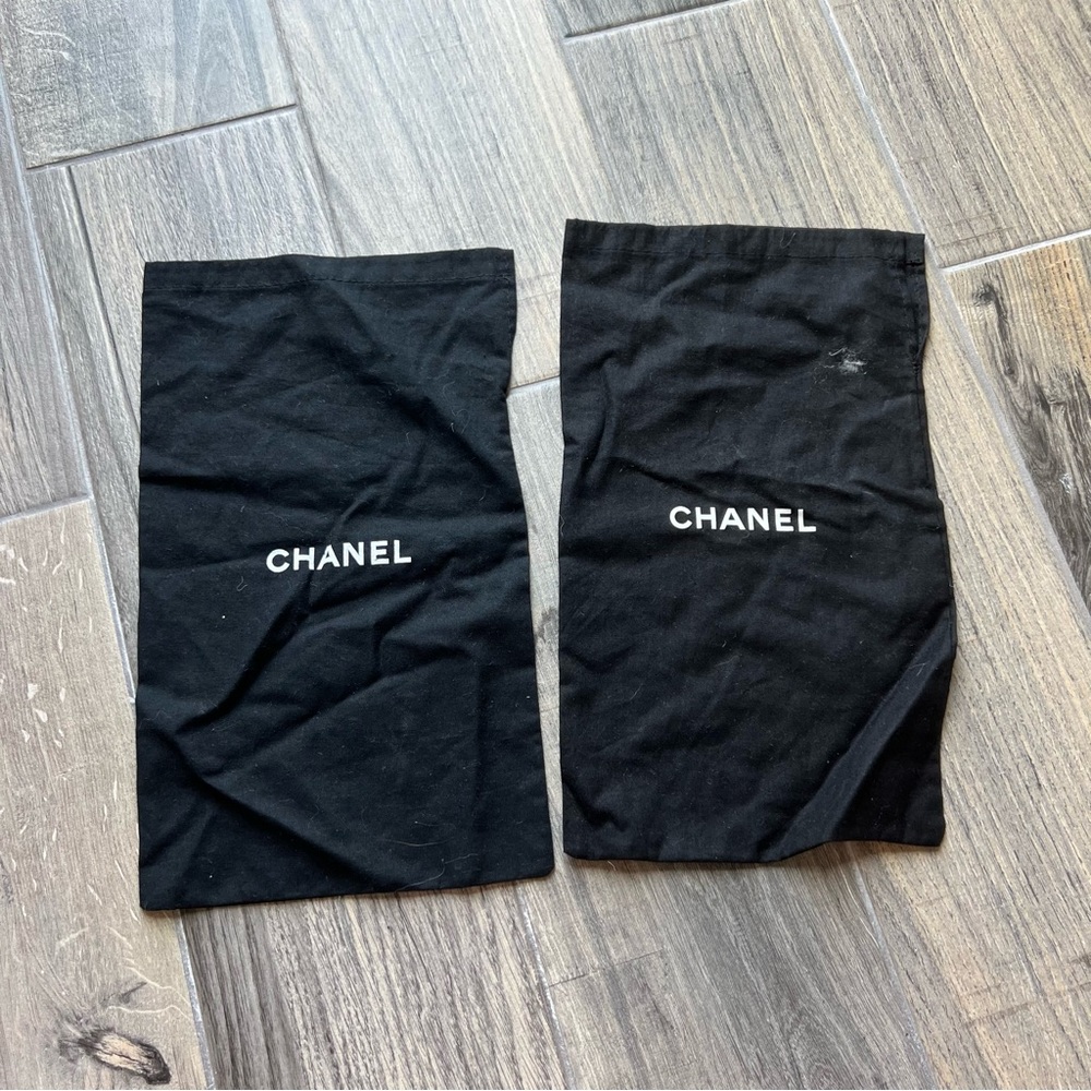 Pair of Chanel shoe dust bags